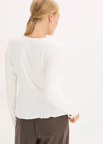 Geribd shirt, Kleur: wolwit