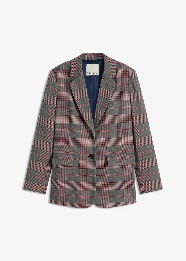 Blazer oversize, Couleur: marron/beige carreaux