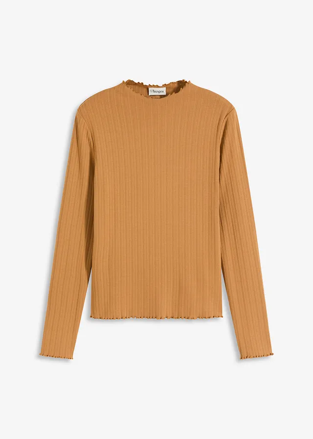 Vrúbkované tričko, priliehavé