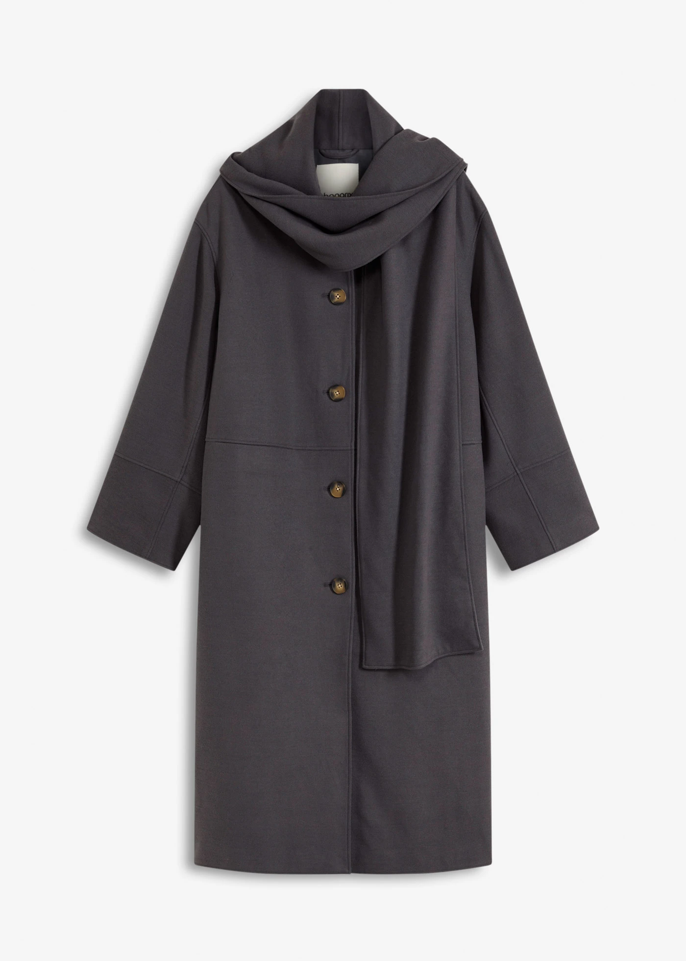 Oversized jas met twee subtiele naadzakken • leisteengrijs • bonprix online shop