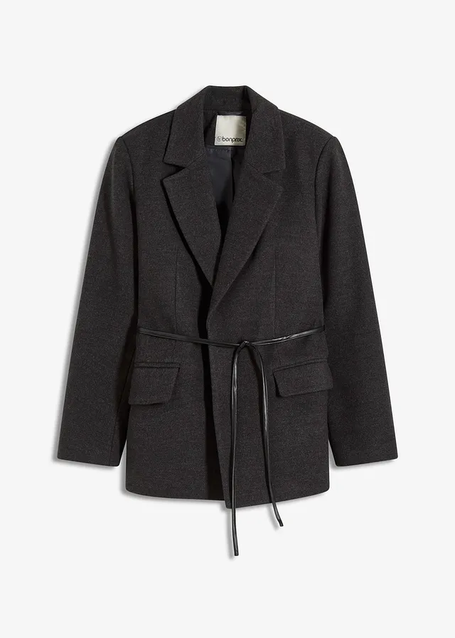 Oversize blejzer • antracitová melírovaná • obchod bonprix