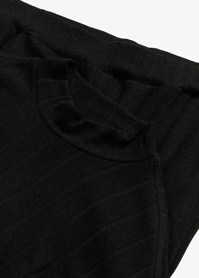 Vêtement d’intérieur en matière douce et côtelée, oversize • noir • product-page.page-title-suffix