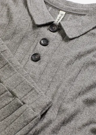 Domácí souprava z měkkého žebrovaného materiálu, oversize • šedý melír • bonprix obchod