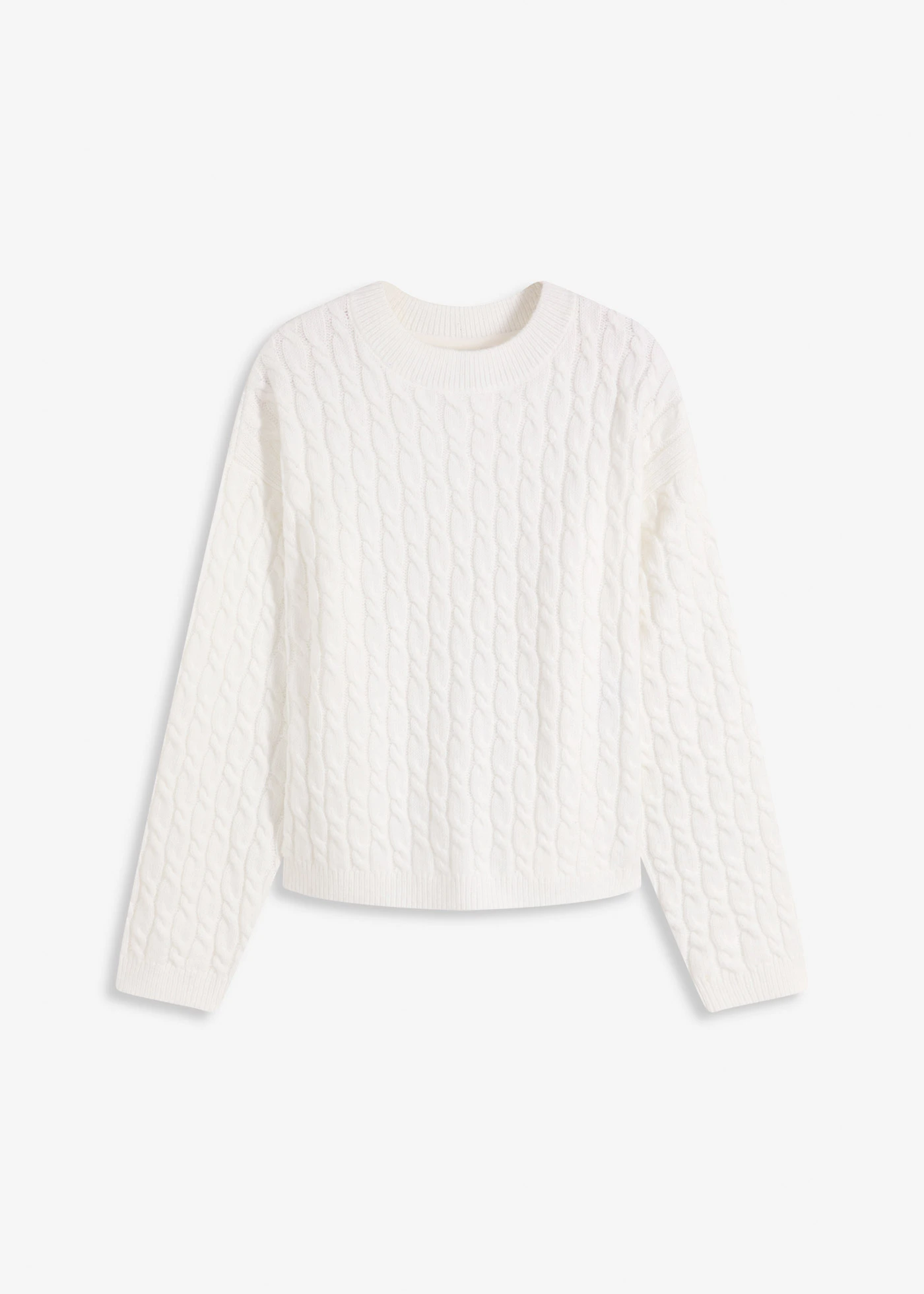 Svetr s copánkovým vzorem • přírodní bílá • bonprix obchod
