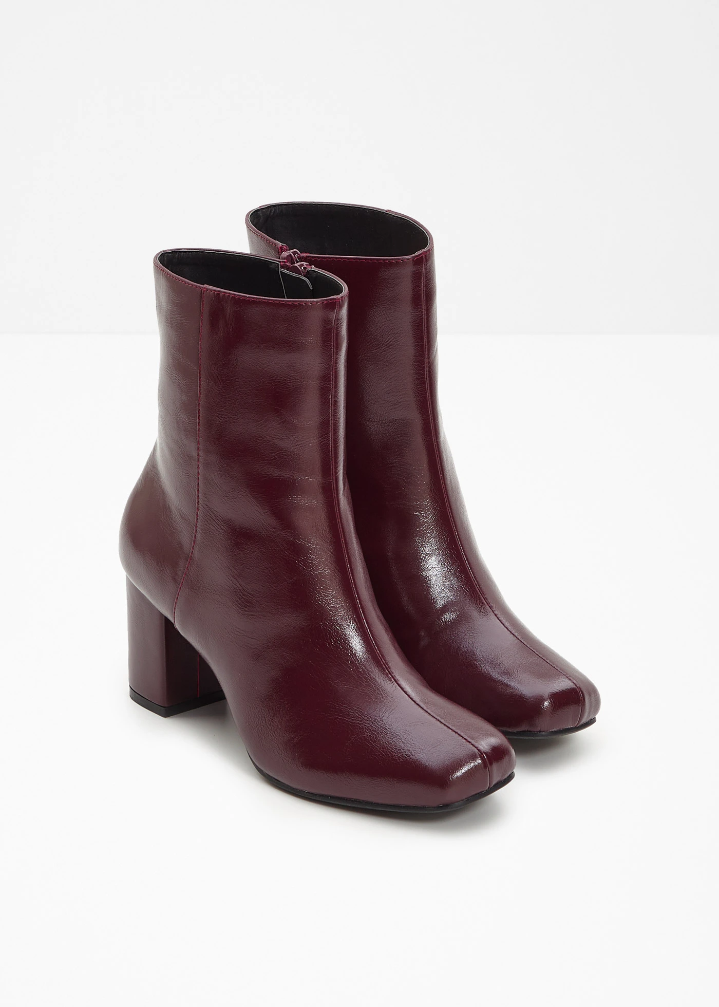 Enkellaarsjes met blokhak • donkerbessen • bonprix online shop