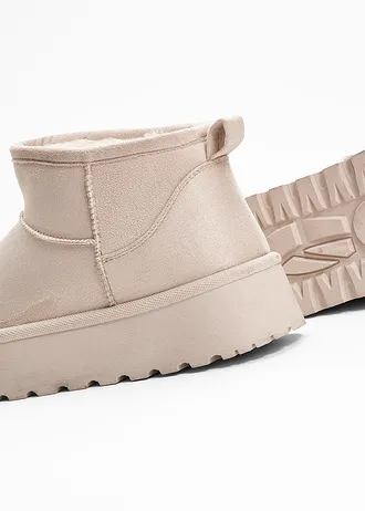 Kotníková obuv na platformě, s podšívkou • světle písková • bonprix obchod