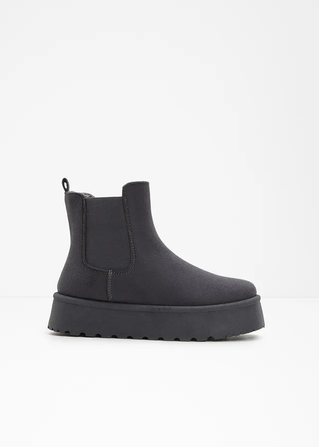 Botine Chelsea, culoare: gri închis