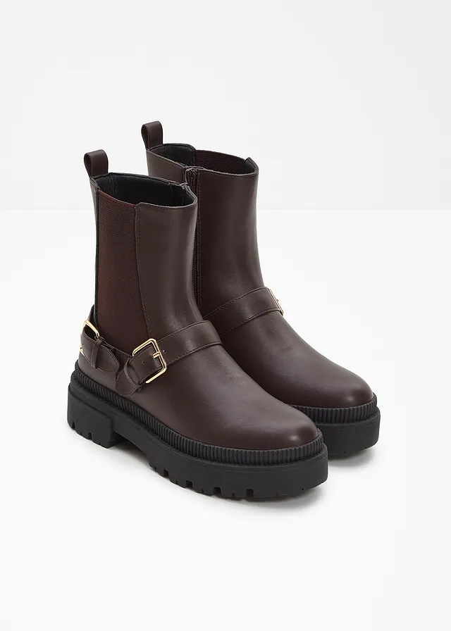 Bottines Chelsea, Couleur: marron foncé