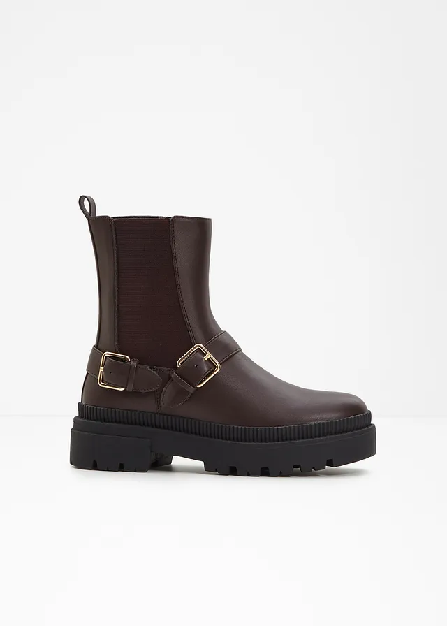 Bottines Chelsea, Couleur: marron foncé