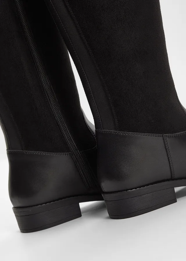 Bottes à tige large, Couleur: noir