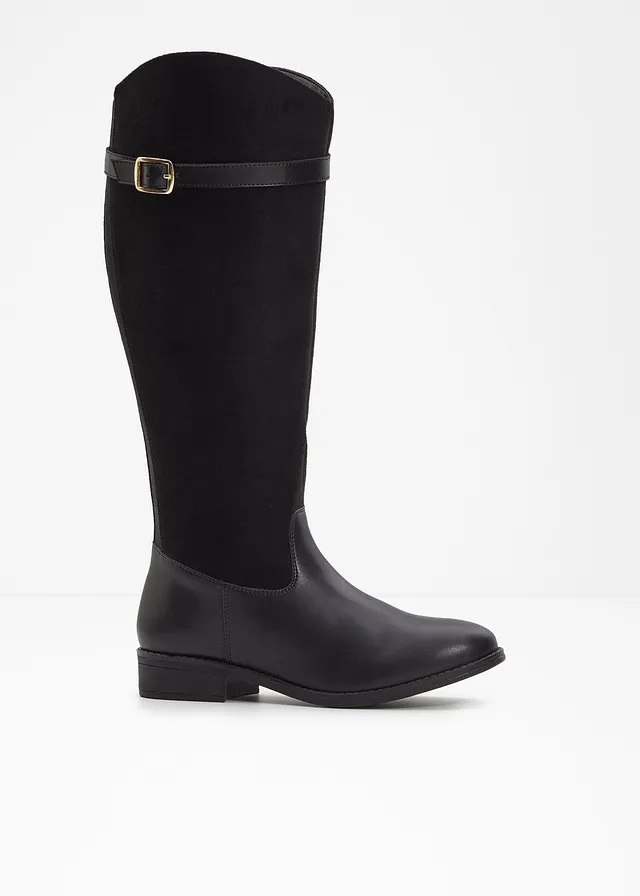 Bottes à tige large, Couleur: noir