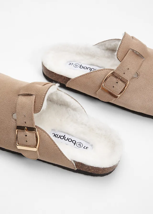 Pantoufles, Couleur: taupe