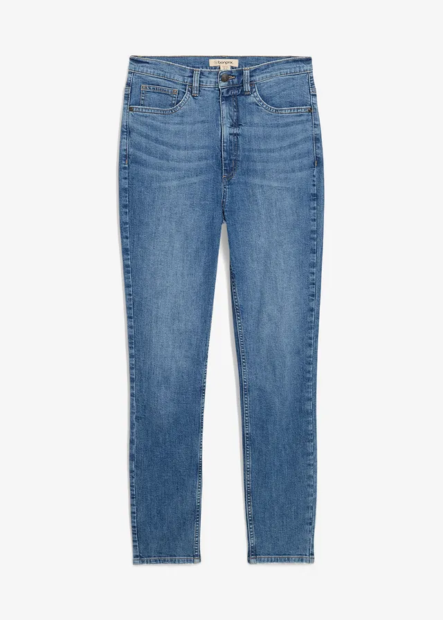 Blugi skinny cu talie înaltă model cropped