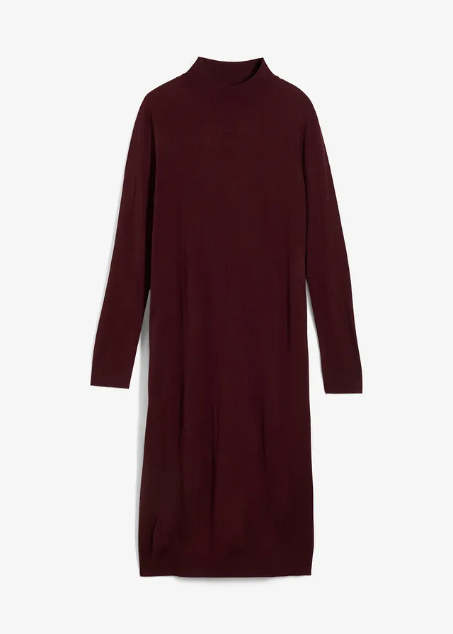 Rochie din tricot fin, cu guler înalt