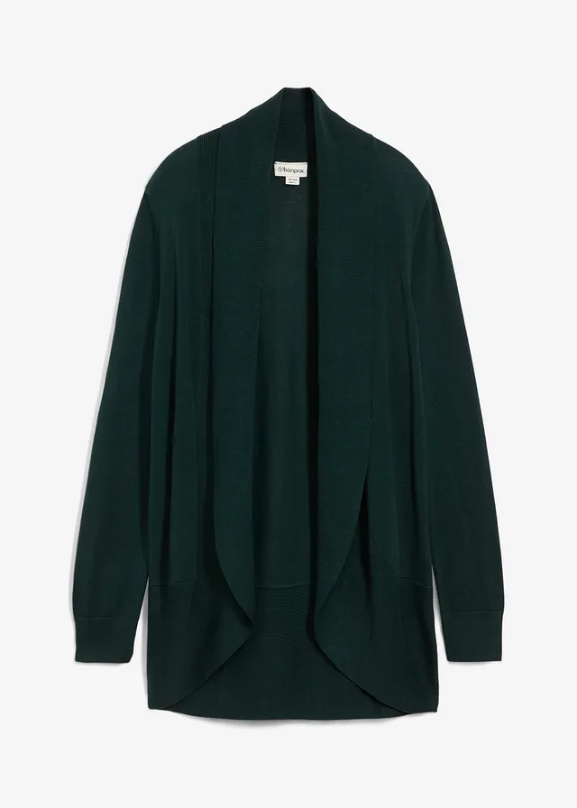 Fijn gebreid vest, Kleur: diepgroen