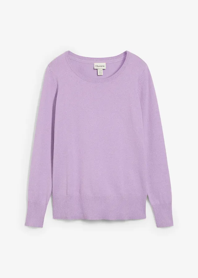 Svetr z jemné pleteniny • šeříková • bonprix obchod
