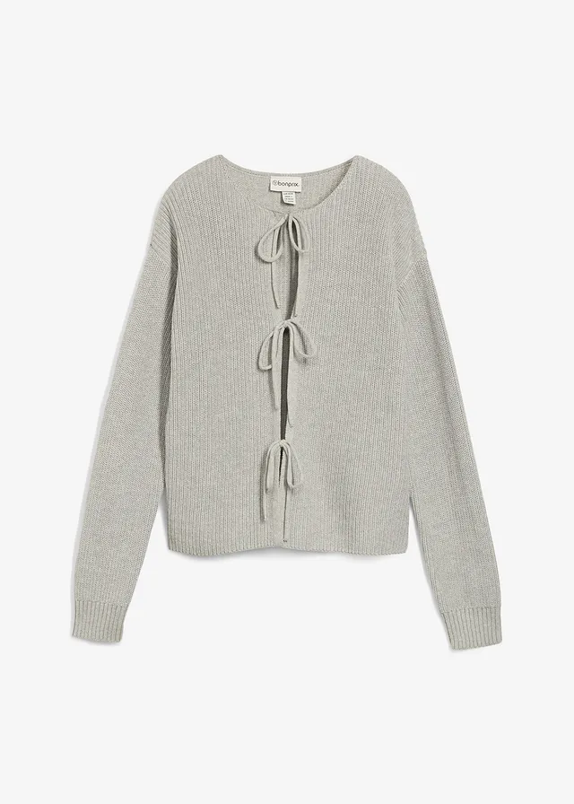 Vest met strikdetails, Kleur: lichtgrijs gemêleerd
