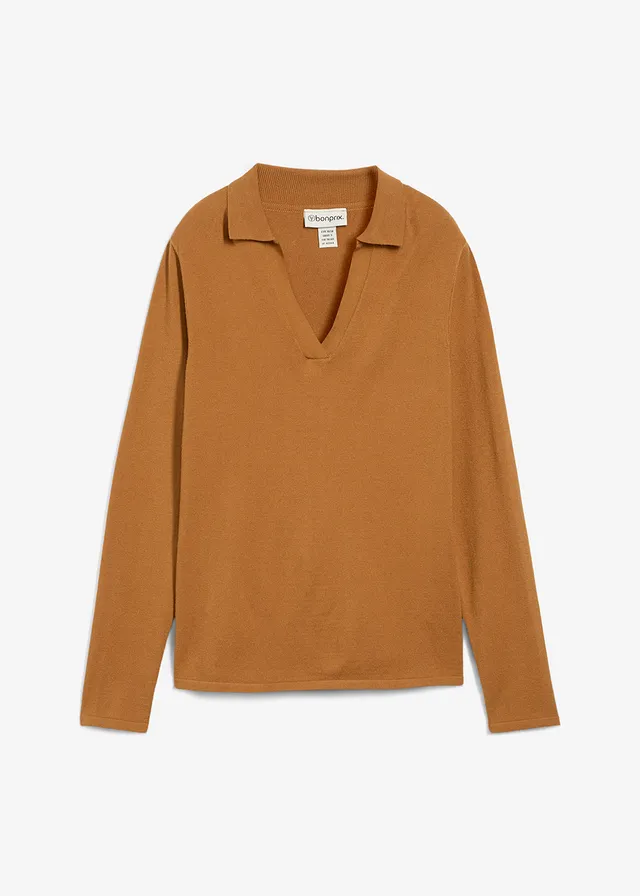 Bluză tricot polo din viscoză fină