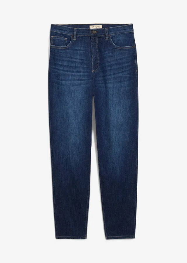 Mom džíny, High Waist, zkrácené • tmavě modrý denim • bonprix obchod