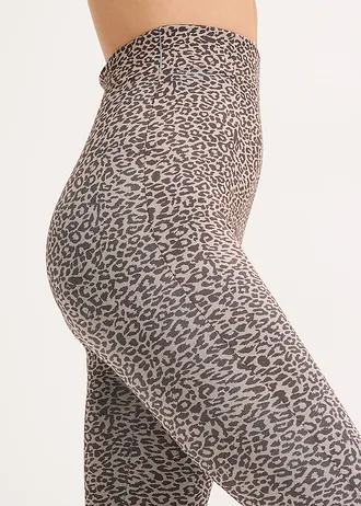 Termo legíny, barva: hnědo-černá s leopardím potiskem