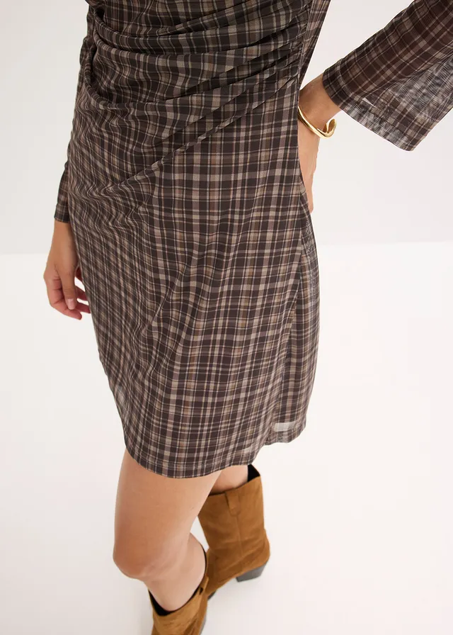 Robe en jersey • kaki carreaux • product-page.page-title-suffix
