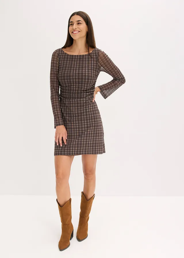 Robe en jersey • kaki carreaux • product-page.page-title-suffix