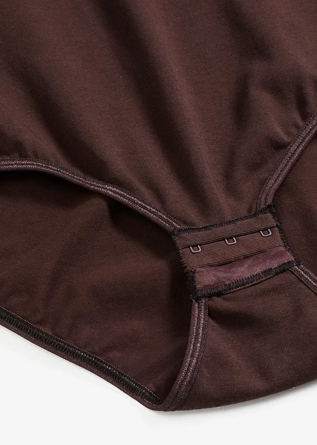 Body met halflange mouwen en katoen • donkerbruin • product-page.page-title-suffix