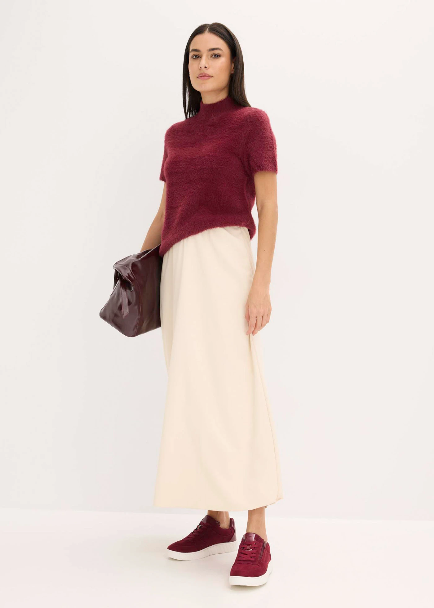 Maxi sukně se strukturou • šedobéžová • bonprix obchod