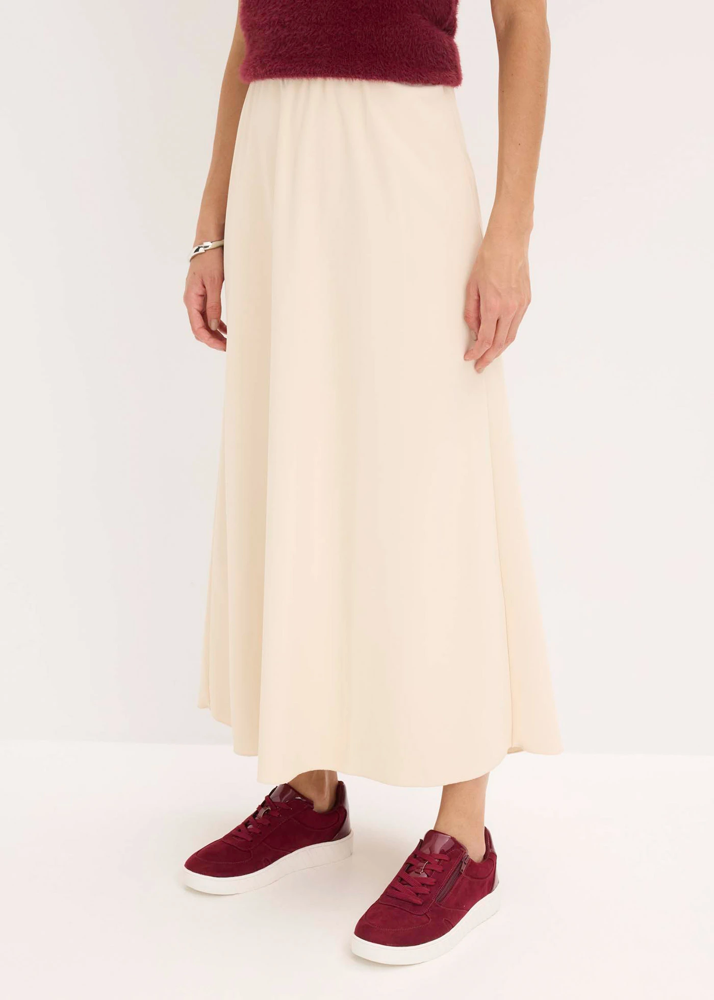 Maxi sukně se strukturou • šedobéžová • bonprix obchod