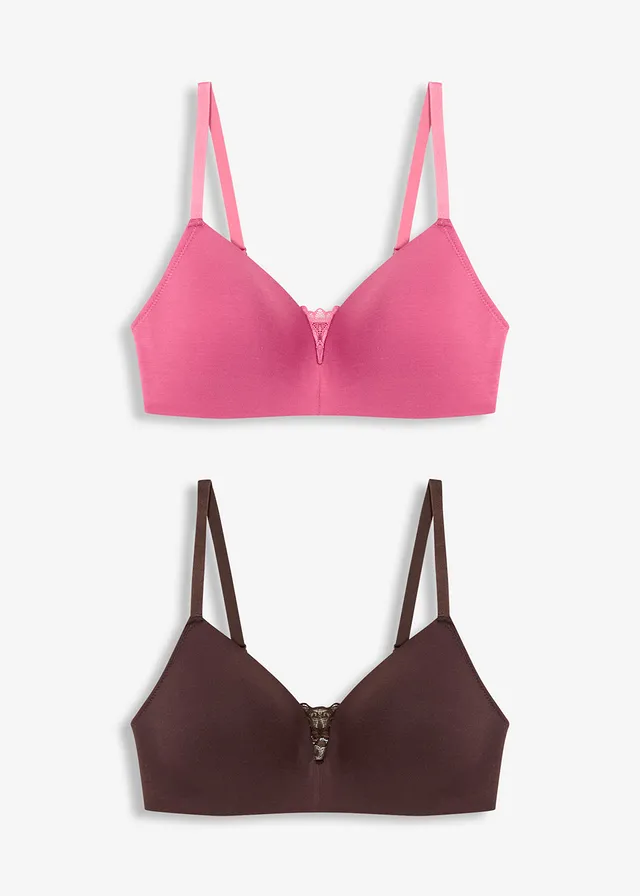 Vystužená podprsenka bez kostíc s bavlnou (2 ks v balení)