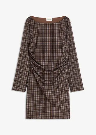 Žerzejové šaty • khaki kostkované • bonprix obchod