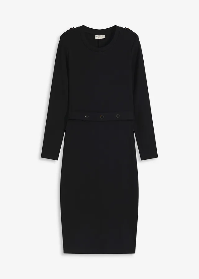 Midi šaty z elastického bavlneného mixu