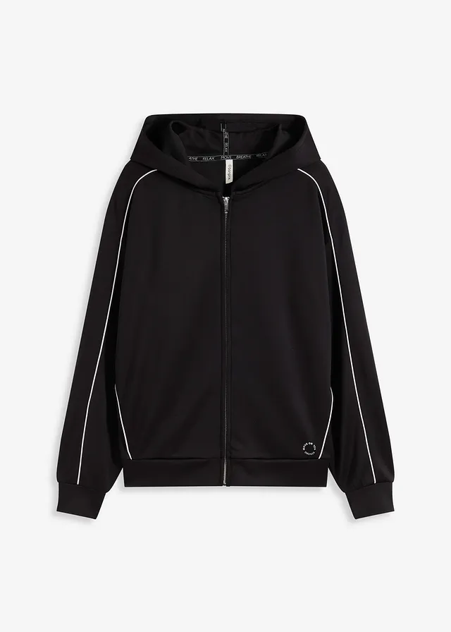 Oversized outdoor hoodie, sneldrogend • zwart • bonprix online shop