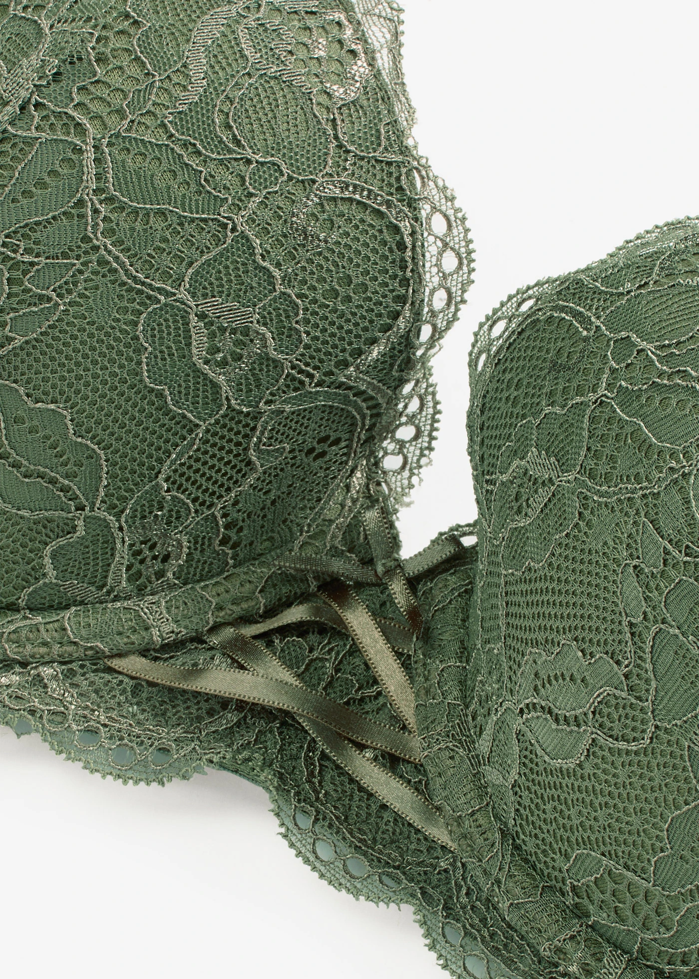 Vyztužená podprsenka s jemnou krajkou • tmavě khaki • bonprix obchod