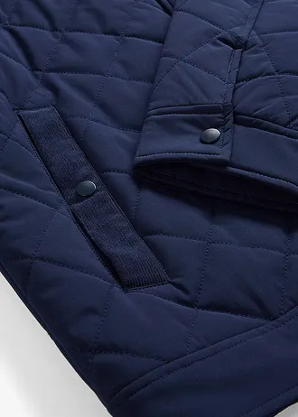 Prošívaná bunda s manšestrovým límcem • tmavě modrá • bonprix obchod