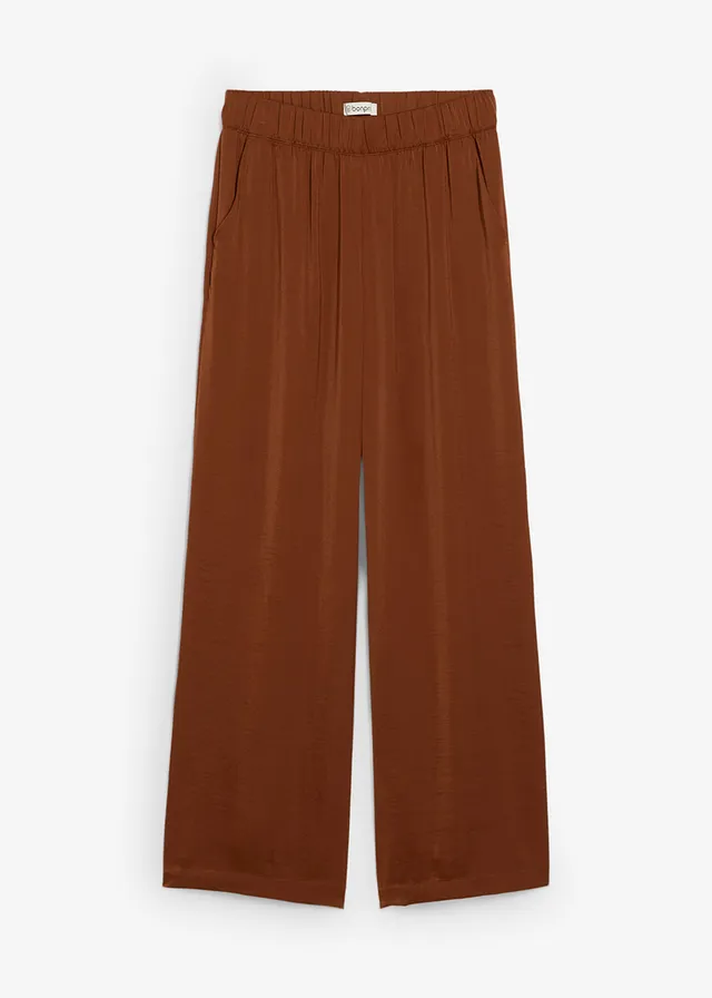 Pantaloni subțiri palazzo din material structurat