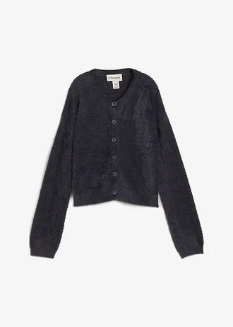 Vest van een verengaren-viscosemix, Kleur: antraciet gemêleerd