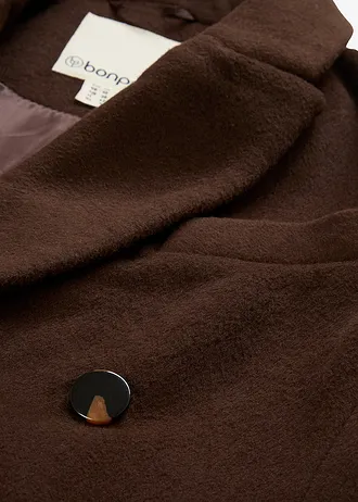 Blejzrový kabát z měkké vlněné směsi • tmavě hnědá • bonprix obchod