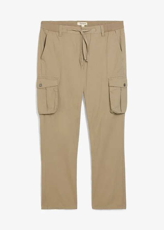 Cargo kalhoty Regular Fit, s pružným pasem, Straight • nová khaki • bonprix obchod