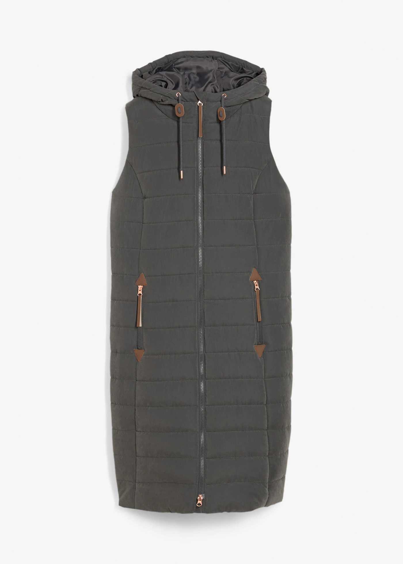 Gilet long sans manches matelassé • anthracite • Boutique bonprix