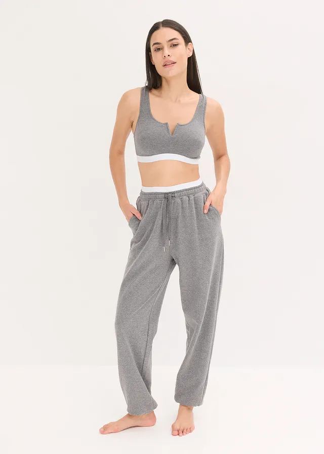 Pantalon d’intérieur en molleton avec poches côté • gris chiné • product-page.page-title-suffix