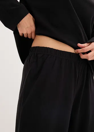 Volnočasová domácí souprava z měkké bavlny, oversize • černá • bonprix obchod