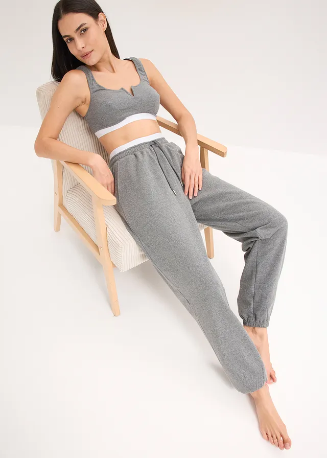 Pantalon d’intérieur en molleton avec poches côté • gris chiné • product-page.page-title-suffix