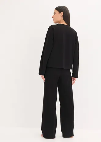 Volnočasová domácí souprava z měkké bavlny, oversize • černá • bonprix obchod