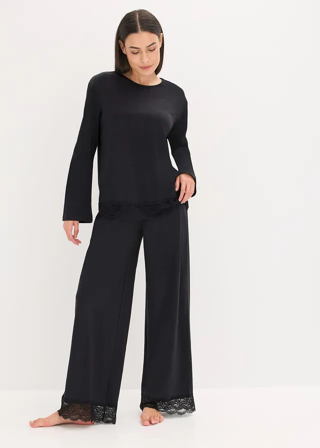 Pyjama orné de dentelle • noir • product-page.page-title-suffix