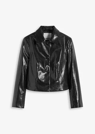 Kort jasje van imitatieleer • zwart • bonprix online shop