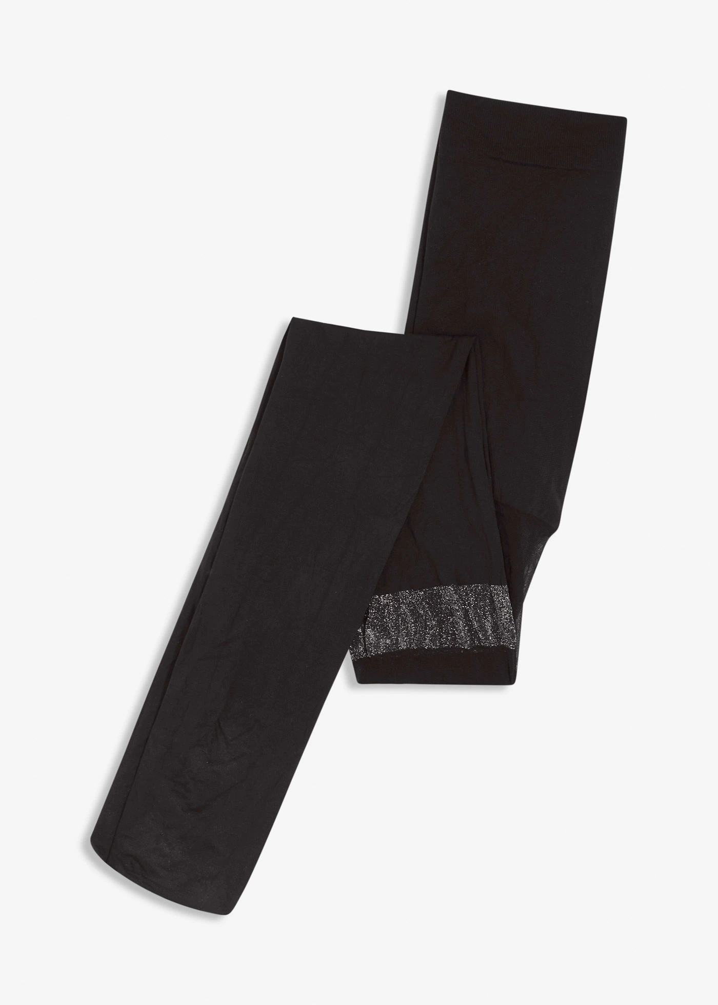 Punčochové kalhoty v nadkolenkovém vzhledu 70 den, s recyklovaným polyamidem • černo-stříbrná • bonprix obchod