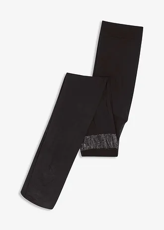 Punčochové kalhoty v nadkolenkovém vzhledu 70 den, s recyklovaným polyamidem • černo-stříbrná • bonprix obchod