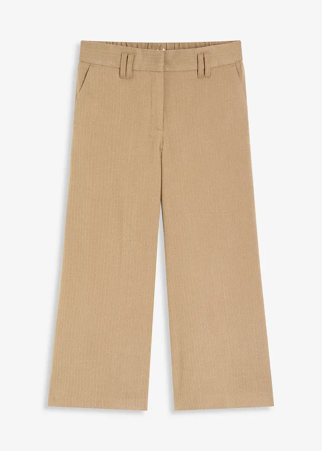 Pantaloni cu model spic și aspect de lână