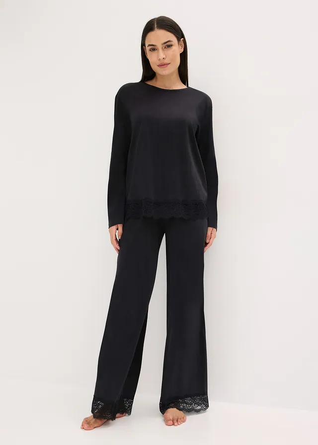 Pyjama orné de dentelle • noir • product-page.page-title-suffix